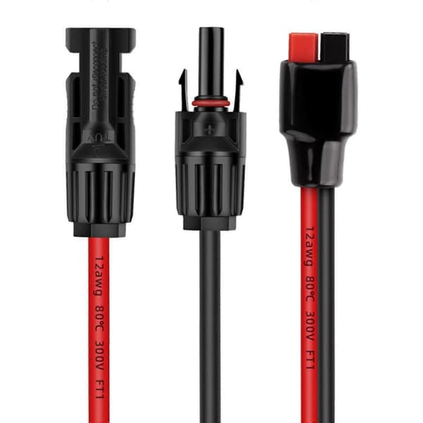 Forlængerkabel til solpaneler, 10AWG, til solcellekontakter til udendørs systemer - WELLNGS 1 meter