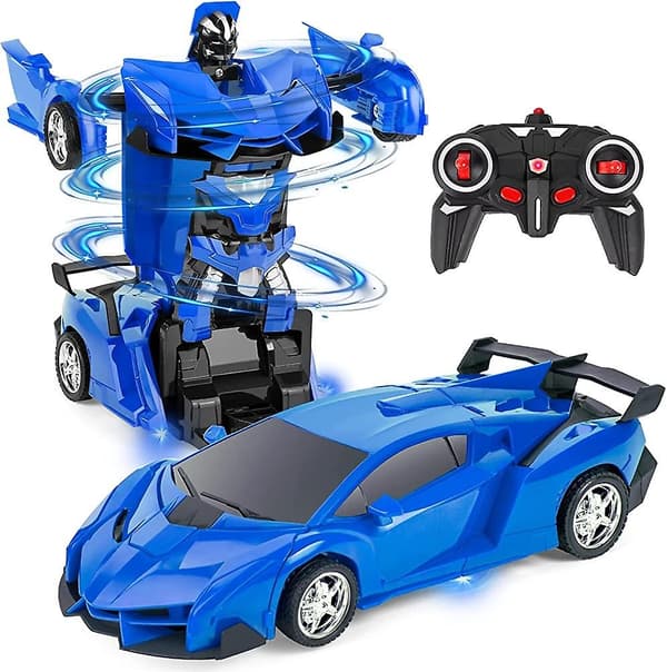 Fjernkontrollbil, transformerende RC-bil for gutter 2 i 1 transformerende robot-RC-bil - Perfekt