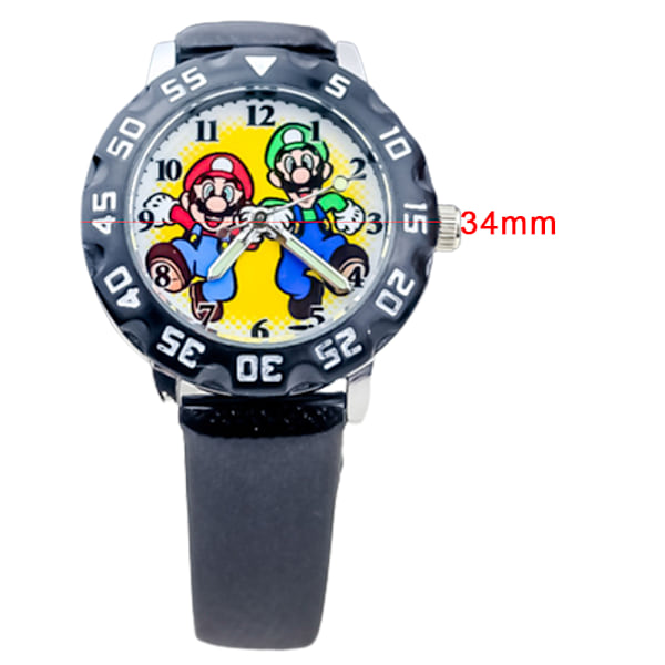 3D Mario Lasten Analogikello Ranneke Kvartsikello Pojat Tytöt A