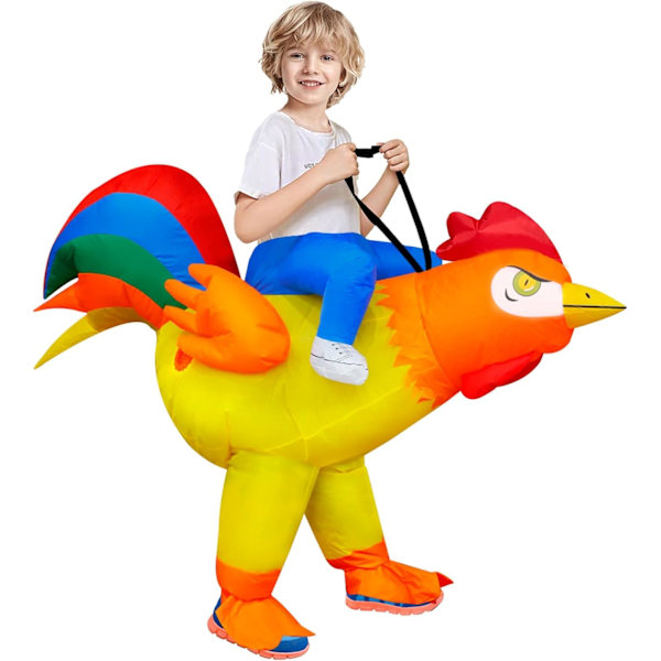 Uppblåsbar Kycklingdräkt Halloween Kostymer Vuxen Barn Uppblåsbara Kostymer för Män Kvinnor Blås upp Kostymer Rolig Maskeraddräkt Fest Kid Chicken Costume