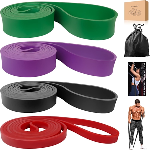 Resistance Bands for Pull-Ups, Set of 4 Different Levels