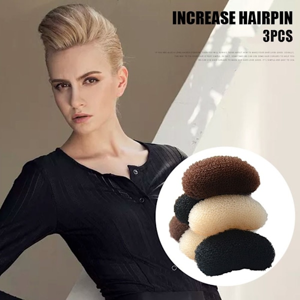 3 st Hårnålar för Högre Hårpuff Brun Brown