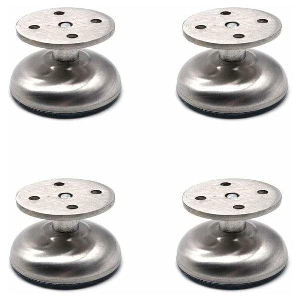 Set of 4 adjustable furniture legs 3.8 cm long extra thick in stainless steel - Strong legs for bathroom furniture