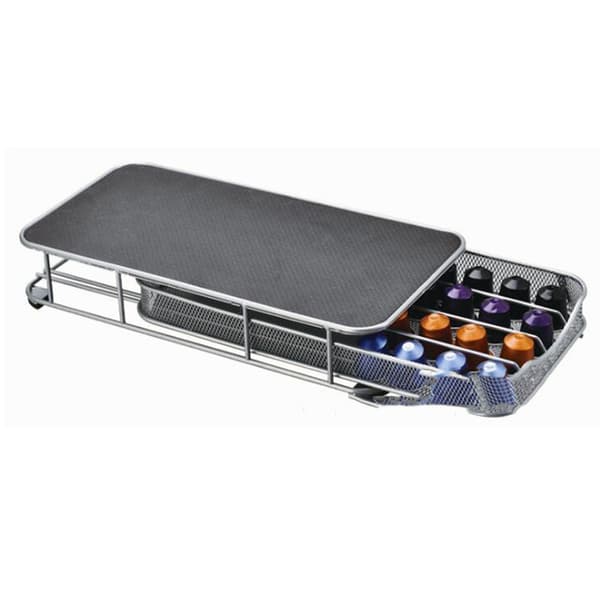 Coffee Capsule Box 40pcs Durable Coffee Capsule Storage Rack Coffee Drawer Holder Silver
