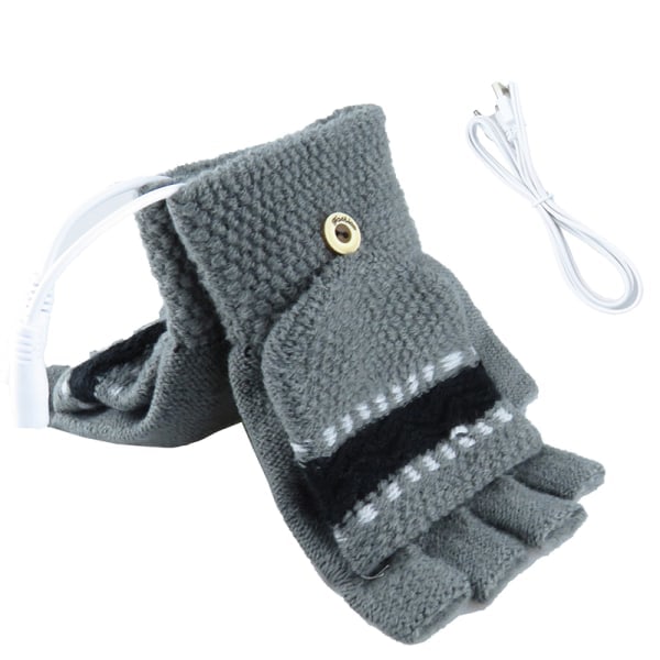 Uppvärmda Handskar Laddningsbara USB Handvärmare Uppvärmningsvantar Grå Onesize Grå Gray Onesize