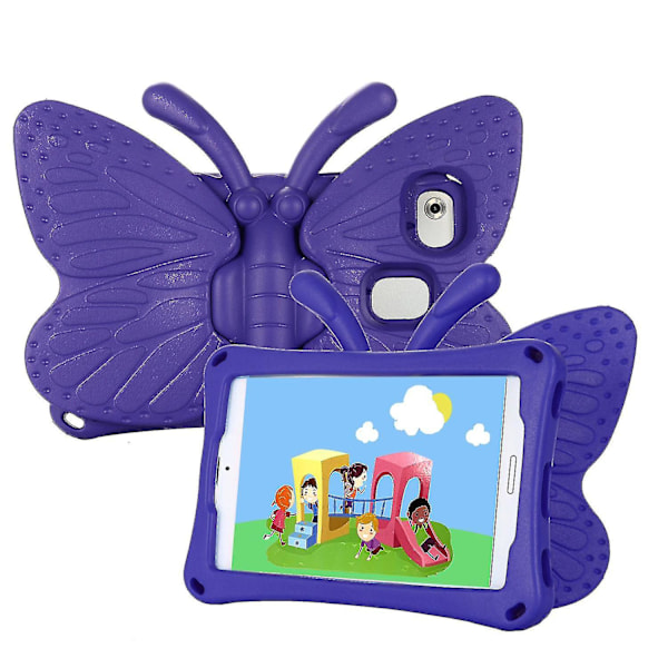 Butterfly Samsung Galaxy Tab A7 Lite 8.7 T220/t225 2021 Kotelo, Lapsiystävällinen, Eva Pehmeää Vaahtomuovia, Paksut Neljä Kulmaa, Kamerasuoja, Iskunkestävä Purple
