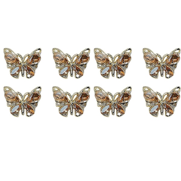 8x 3D Fjärilsnagelberlocker Flash Kristall Nagelberlocker DIY Manikyr Nagelkonst Smycken Nagelkonstdekorationer För Kvinnor Flickor 2270