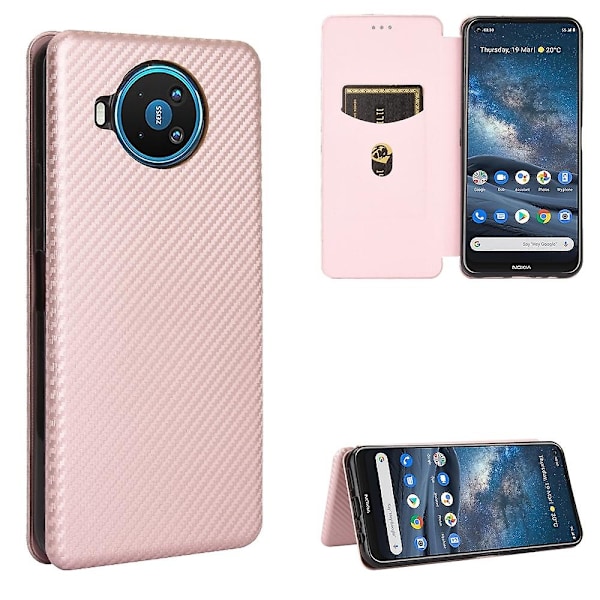til Nokia 8.3 5G Læderetui-Xin Pink