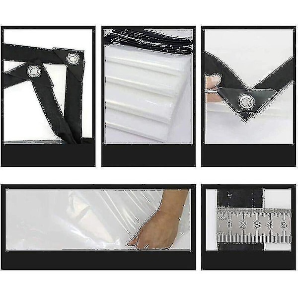 Läpinäkyvä Vedenpitävä Pressu Silmukoilla, Pe Monitoiminen Vedenpitävä Kestävä Ultralight Pressu Pressu (koko: 2*3m)
