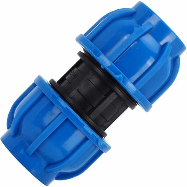 4 stk. PE-plast Lige Kobling 25mm til 25mm Vandrørsadapter