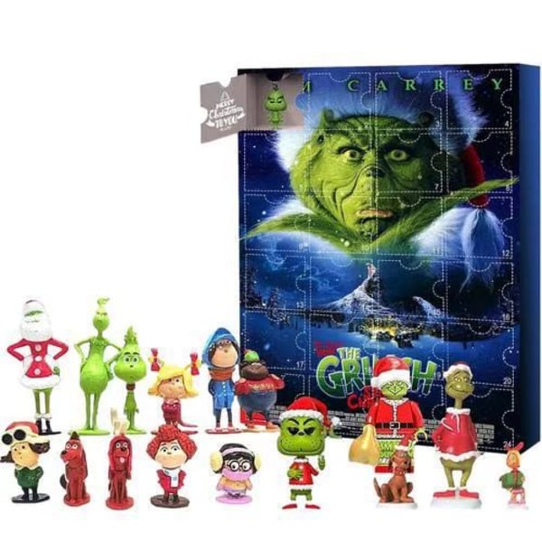 2024 Adventskalender Julkalender Blind Box 24-Dagar Nedräkningskalender Blind Box Grinch F