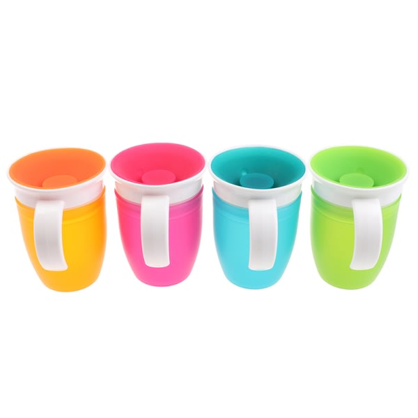 360 grader kan roteras Magic Cup Baby Learning Drink Cup Rose röd