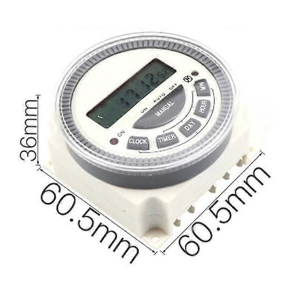 Programmerbar Timer Strømafbryder Relæ Digital LCD Ugentlig Cn304a Ac 220v 5 Pin