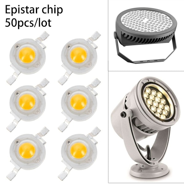 50 st LED-lamp pärlor 1W 2W 3W VARM VIT 1W 2W 3W varmvit warm white 2W-2W