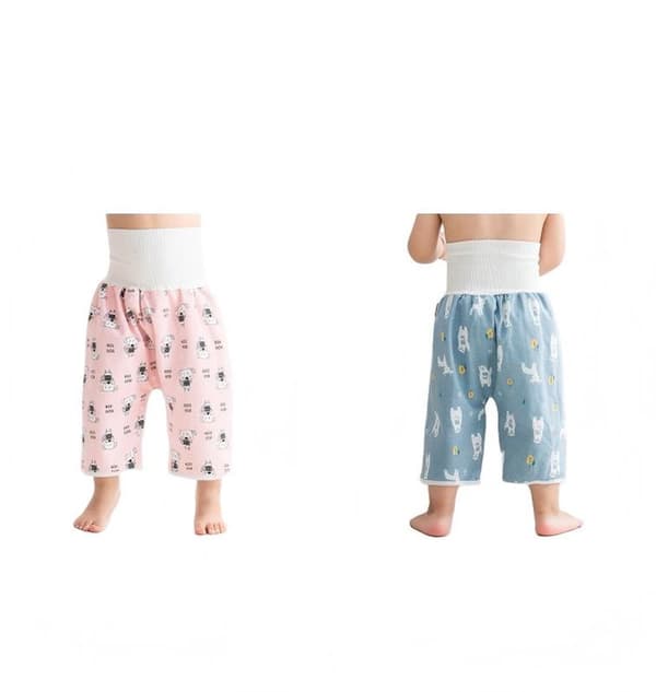 2-pack träningsbyxor i bomull, hög midja, läckagesäkra underkläder för småbarn, storlek M, 0–5 år