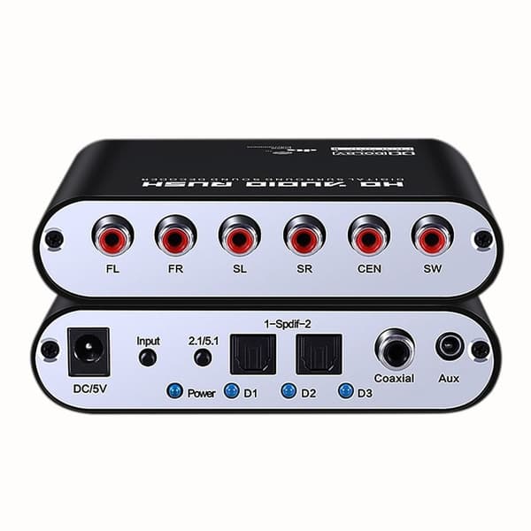 Digital Lyddekoder Konverter Digital 5.1 Audio Dekoder RCA