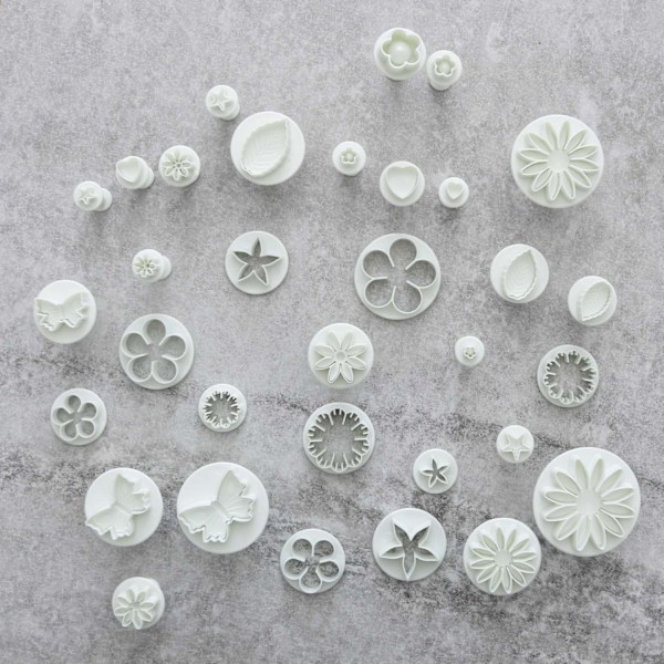 Sommerfugler, Blomster, Blader Utstikkere 33stk | Plunger White