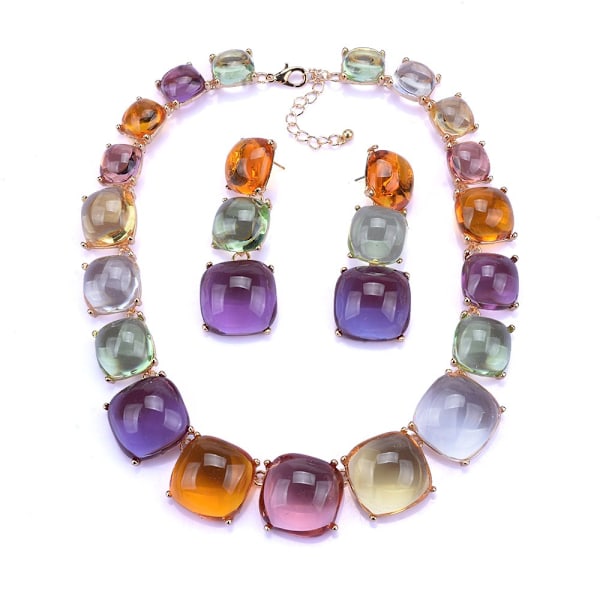 Choker Halskjede Dame Smykker FARGERIKT SETT FARGERIKT SETT colorful set colorful set