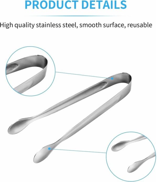 Isbitklype i rustfritt stål, 6 stk, 11 cm, for buffet, grill, bartenderverktøy