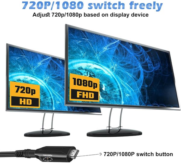 SCART–HDMI-sovitin – virtajohdolla – Plug & Play -muunnin – Full HD 1080P/720P