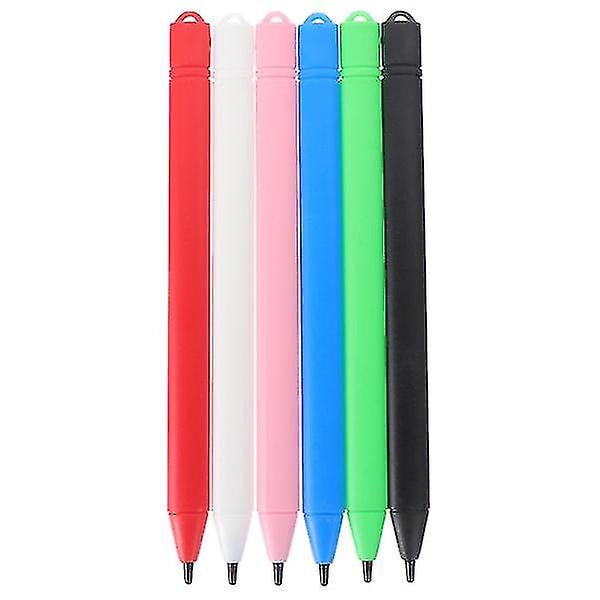 6 stk LCD-tegnebrett penn magnetisk penn tegneleke