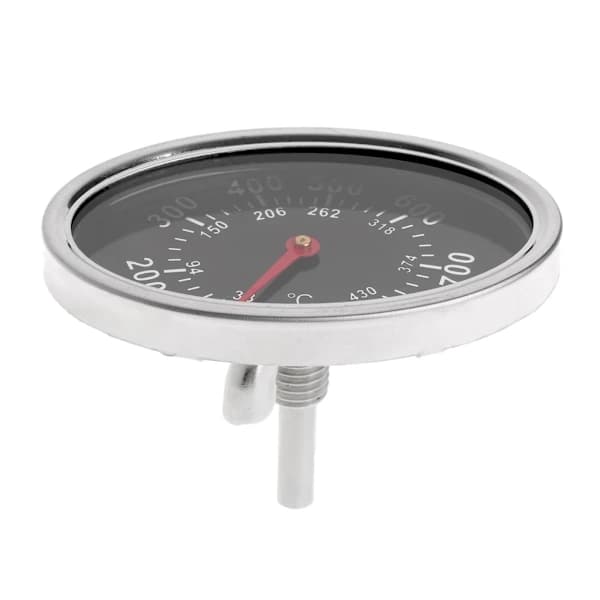 Oval BBQ-termometer i rustfritt stål varmeindikator erstatning for kullgrill 100 til 800°F sølv