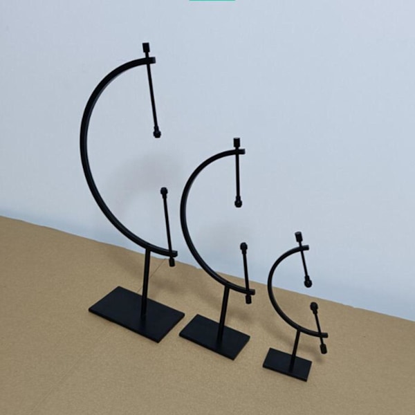 1/2/3/5 Sfæreholder Display Stand Ornament Glas Kugleholder Sort L Black L 1Set