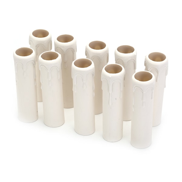 10 stk Dråpeformede Plastlamperør for Lysekrone Lyskilder White