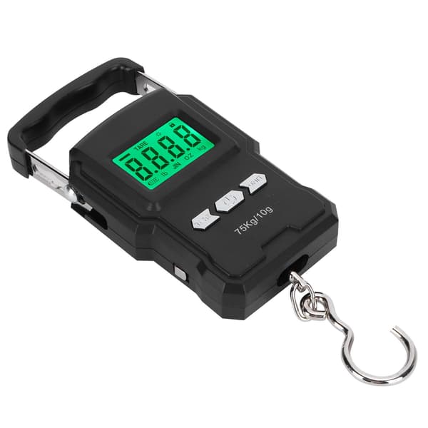 Portable Digital Scale Digital Display Hanging Hook Electronic Scale with Measuring Tape 75kg 0.3