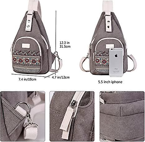 Mini dame tasker Sling brysttaske Canvas rygsæk