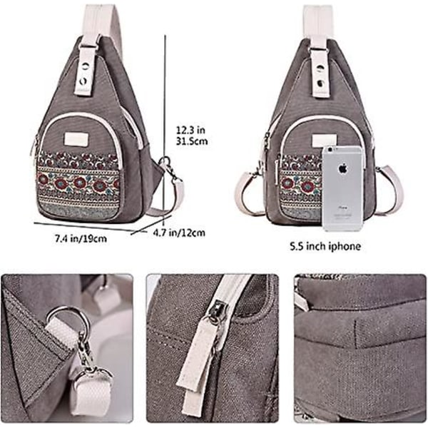 Mini damväskor Sling bröstväska Canvas ryggsäck