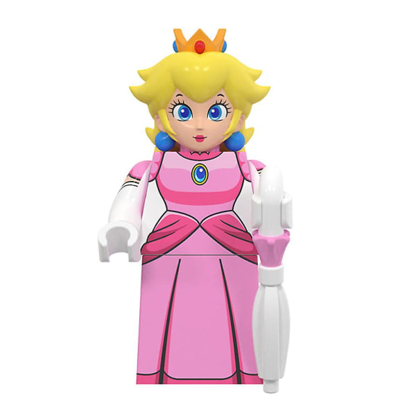 8-osainen Super Mario -minifiguurien rakennuspalikoiden leluhahmosetti
