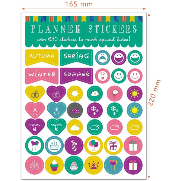 12 planklistermärken Mentala flikar för gör-det-själv-kalender, veckodagsplaneringsdekaler Arbetsplanering Budgetdekaler 1 set