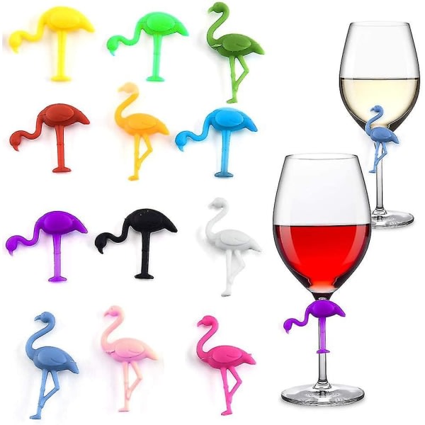 12 st Party Vinglas Markers Flamingo Shape