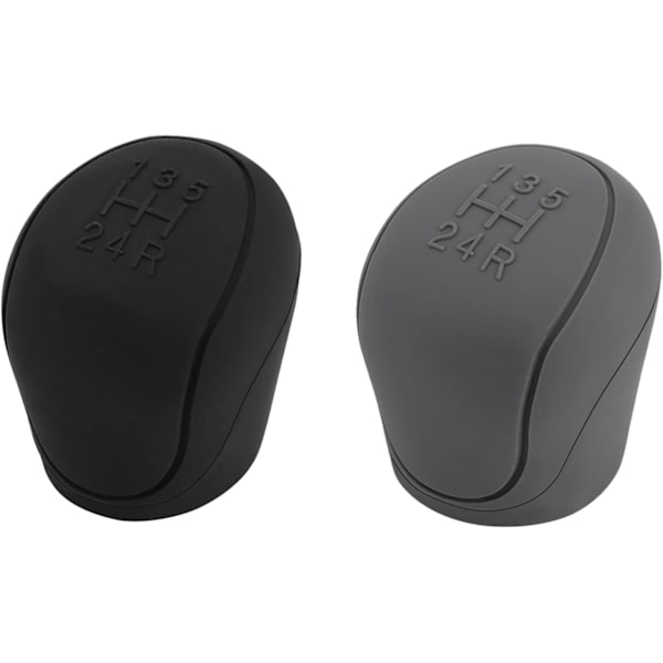 Ocean 2 x 6-gears bil silikone gearknop covers (sort og grå)