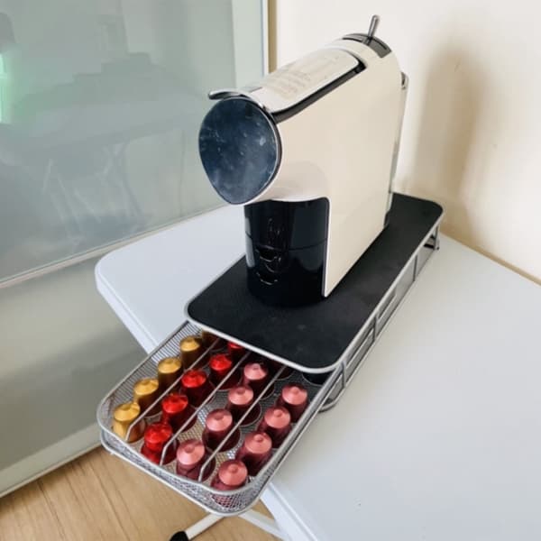 Coffee Capsule Box 40pcs Durable Coffee Capsule Storage Rack Coffee Drawer Holder Silver