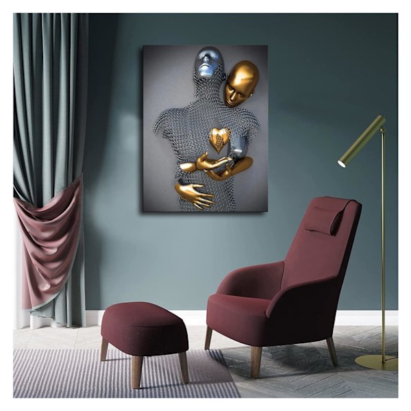 Par-kæreste Kæmpe Kærlighedsgave til Valentinsdag - Poster på Lærred - Maleri - Billede - Væghængt Kunst - Soveværelse - Stue - Dekoration 30*40cm