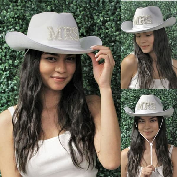 Cowboyhat Brev Diamant Hat SORT BRUD Sort Black BRIDE-BRIDE