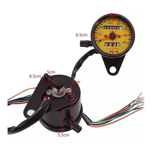 1 stk. (sort urskive sort) Universal motorcykel speedometer med baggrundsbelysning