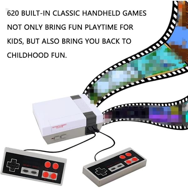 Classic game console with 620 built-in games and AV output