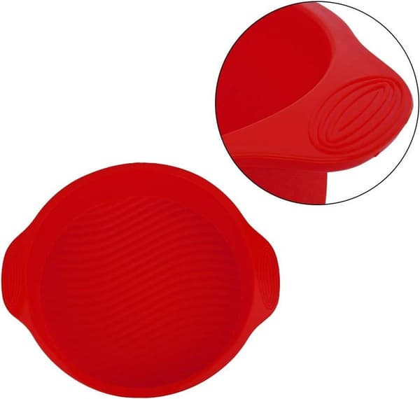 Zeynomax - Rund 3D Silikonform for Kake - Ø11,4\" - Rød