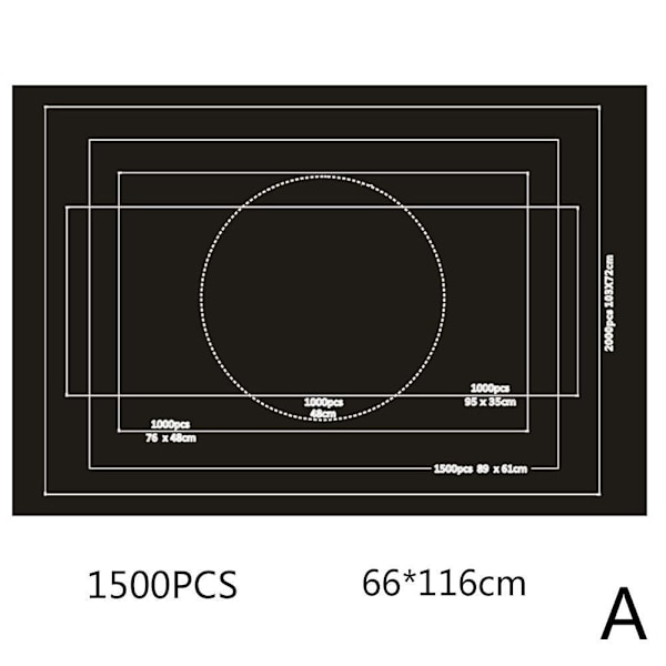 1500/2000 delar pusselförvaringsmatta rullbar svart blå grå G black 1500pcs