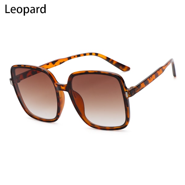 Overdimensionerede firkantede solbriller til kvinder Leopard