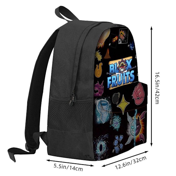 Lasten reppu Roblox Blox Fruits -peruskoululaukku, polyesteri, suuri kapasiteetti
