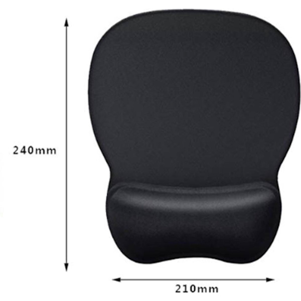 Musematte med håndleddsstøtte - Ergonomisk musematte - Gel musematte - Sklisikker - Forebygger tretthet i håndleddet