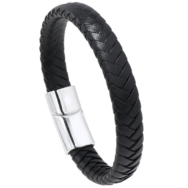 Miesten rannekoru aitoa nahkaa, klassinen tyyli, magneettinen ruostumattomasta teräksestä valmistettu lukko, koko (23 cm){sl} 23cm