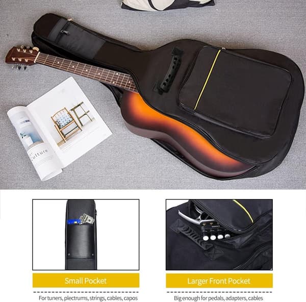 Klassisk gitarkasse - Akustisk gitarkasse - Ryggsekk m/ utvendig lomme & håndtak - Gitarryggsekk