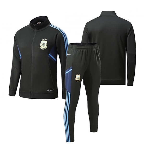 2324 Fotbollsträningsdräkt Långärmad Vuxen Ståuppkrage Lång Dragkedja Höst Argentina Argentina 4XL [height: 185-190cm]]
