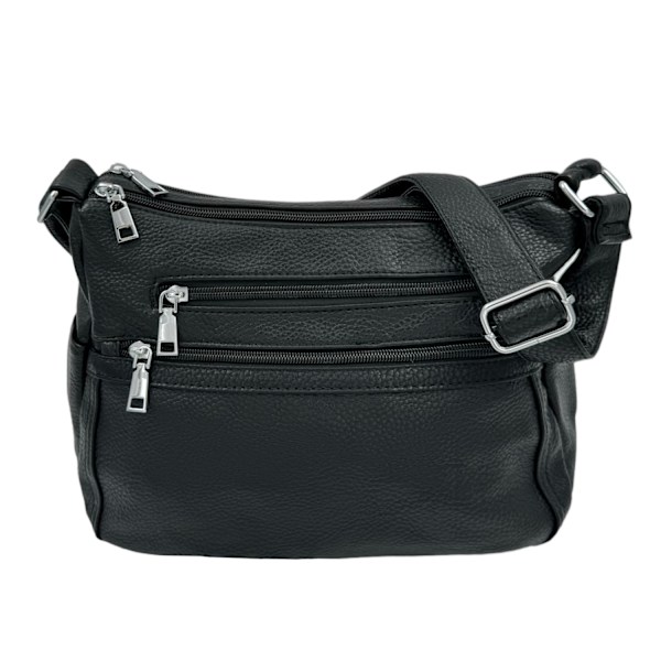 Skuldertaske med mange rum Black