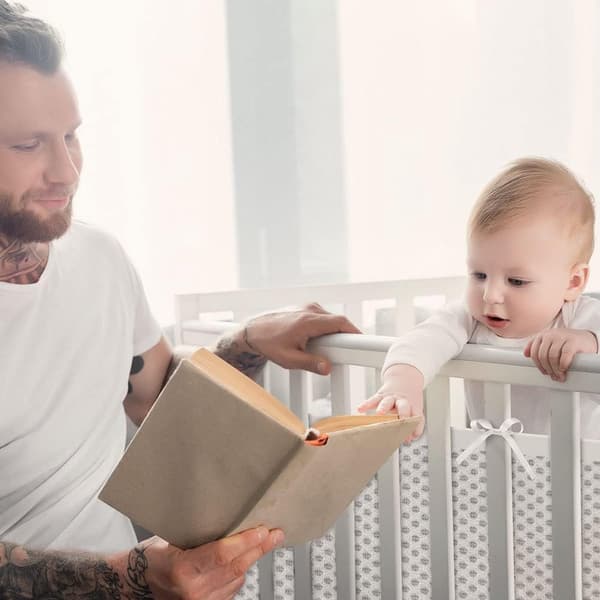 Babysengs Bumper Sæt - Sæt med 2 - Sengs Bumper - Seng Sidebeskyttere - Anti - bump Kant
